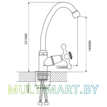 Кран Ekko Моно E41008 картинка 2